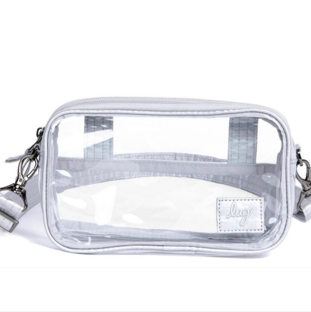 Lug Coupe XL Clearview Crossbody Bag Hip Pouch Metallic Silver BNWT